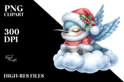 Cute Baby Hummingbird Christmas Clipart Product Image 2
