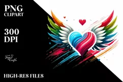 Colorful Simple Paintbrush Style Heart PNG Product Image 2