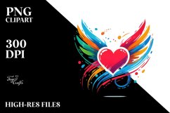Colorful Simple Paintbrush Style Heart PNG Product Image 2