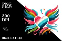 Colorful Simple Paintbrush Style Heart PNG Product Image 2