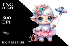 Crazy Baby Lamb with Tiny Airplane PNG Product Image 2