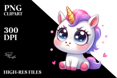 Cute Baby Face Unicorn PNG Product Image 2