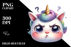 Expressive Unicorn Baby Face PNG Product Image 2