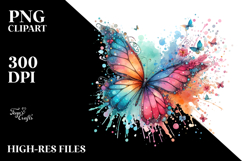 Colorful Butterfly Splashes PNG Product Image 2