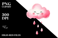 Pinkish Smiling Cloud PNG Product Image 2