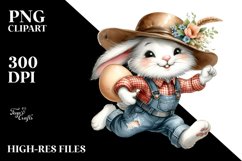 Running Bunny with Egg PNG Product Image 2