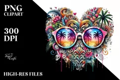 Colorful Watercolor Digital Painting with Heart Shaped Product Image 2