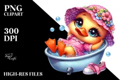 Crazy Baby Duck with Summer Clothes PNG Product Image 2