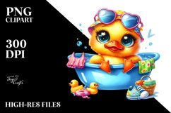 Crazy Baby Duck with Summer Clothes PNG Product Image 2