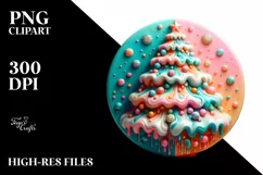 Vibrant Pastel Martzipan Christmas Tree PNG Product Image 2