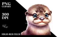 Energetic Baby Otter with Big Eyes, Transparent PNG Product Image 2