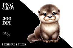 Energetic Baby Otter with Big Eyes, Transparent PNG Product Image 2