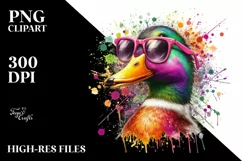 Colorful Duck Sunglasses Paint Splashes | Clipart Product Image 3