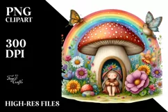 Illustration Fairy House Mushroom | Clipart Product Image 3