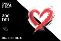 Simple Paintbrush Style Heart PNG Product Image 2