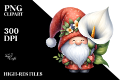 Watercolor Gnome with Large Calla Lily, PNG Product Image 2