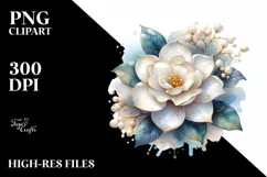 Glossy Watercolor Gardenia with Golden Insertions Product Image 3