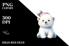 Cute Baby Polar Bear Astronaut, PNG Product Image 2