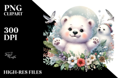 Energetic Polar Bear PNG Product Image 2