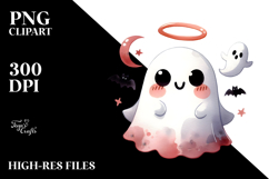 Funny Halloween Ghost Clipart PNG Product Image 2