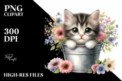 Cute Baby Cat Watercolor PNG Product Image 3