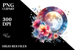 Vibrant Abstract Moon Sublimation Clipart Product Image 2