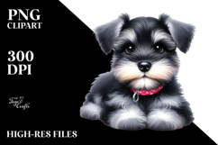 Baby Miniature Schnauzer Watercolor PNG Product Image 2
