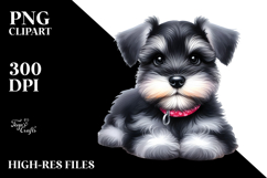 Watercolor Baby Miniature Schnauzer with Big Eyes Product Image 2