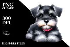 Watercolor Baby Miniature Schnauzer with Big Eyes Product Image 2
