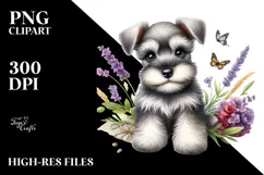 Watercolor Baby Miniature Schnauzer with Big Eyes Product Image 2