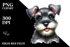 Watercolor Baby Miniature Schnauzer with Big Eyes Product Image 2