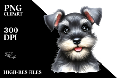 Baby Miniature Schnauzer Watercolor PNG Product Image 2