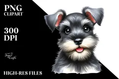 Baby Miniature Schnauzer Watercolor PNG Product Image 2