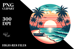 Retro Tropical Beach Sunset, 20 oz Tumbler Product Image 2