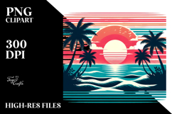 Retro Tropical Beach Sunset, 20 oz Tumbler Product Image 2