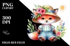 Cute Baby Fox Dressed for Summer | Clipart Product Image 2