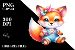 Cute Baby Fox Dressed for Summer | Clipart Product Image 2