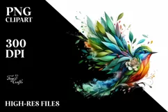 Abstract Vibrant Bird made of , PNG Product Image 1