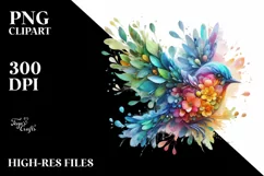Abstract Vibrant Bird made of , PNG Product Image 1