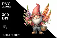Detailed Watercolor Cute Gnome | Sublimation | Clipart Product Image 3