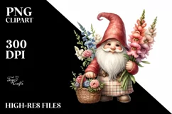 Detailed Watercolor Cute Gnome | Sublimation | Clipart Product Image 3