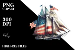 Vintage Dirty Sailboat with USA Flag Product Image 2