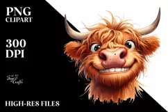 Funny Expressive Highland Cow, High-Res PNG Product Image 3