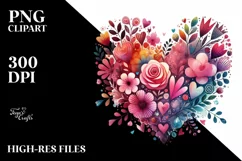 Colorful Watercolor Digital Painting with Washed Valentines Product Image 2