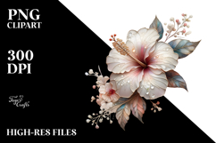Material Hibiscus with Metallic Insertions PNG Product Image 2