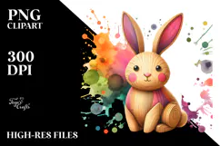 Abstract Shiny Bunny Made of Wood JPEG Product Image 2