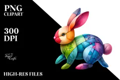 Abstract Shiny Bunny Made of Wood JPEG Product Image 2