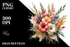 Colorfull Watercolor Bouquet with Gladiolus | Sublimation | Product Image 1