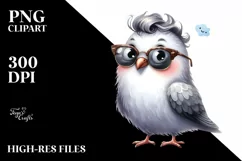 Funny Dove Standing Sunglasses | Sublimation | Clipart Product Image 1