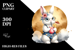 Cute Bunny with Cocktail PNG Product Image 2